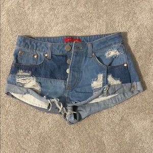Denim jean shorts